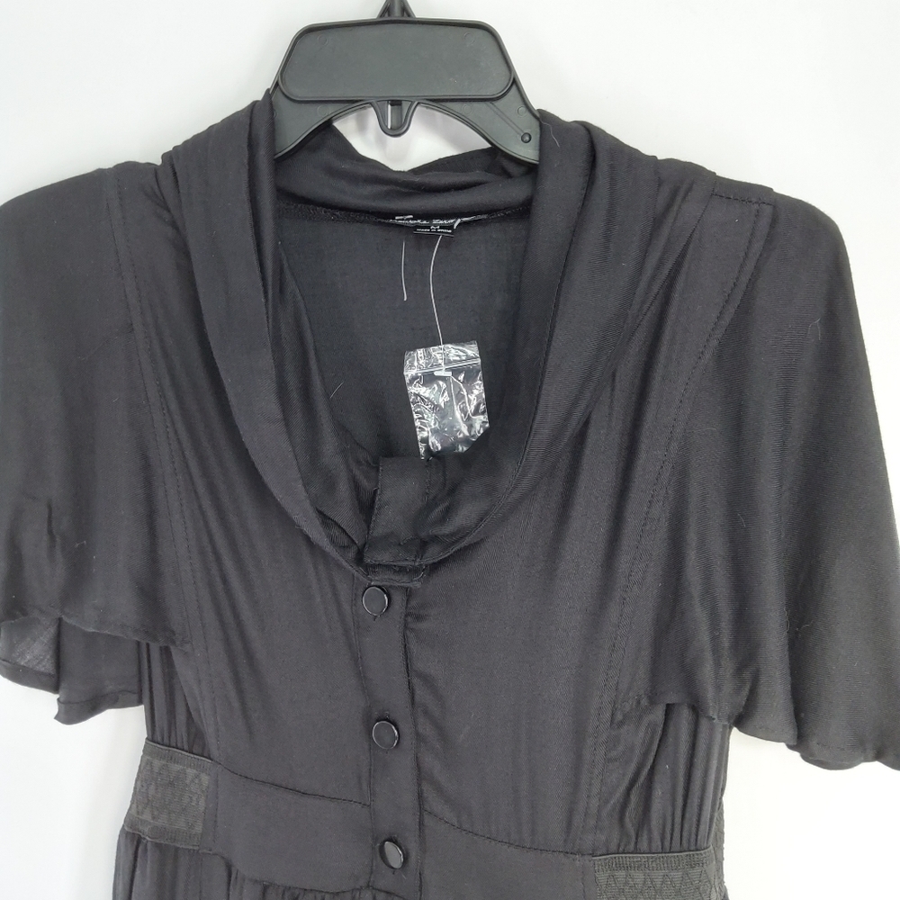 DOUBLE ZERO FLUTTER SLEEVE COWL NECK DRESS SIZE MEDIUM - Picture 2 of 7
